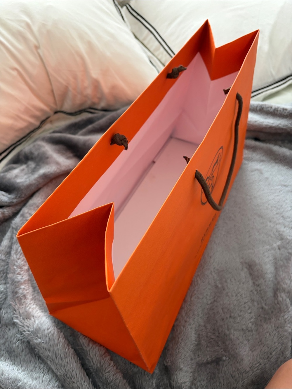 Hermes Shopping Bag with Brown Rope Handles